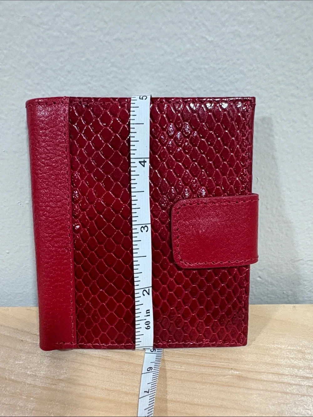 Red Textured Women's Wallet - Classic Compact Design